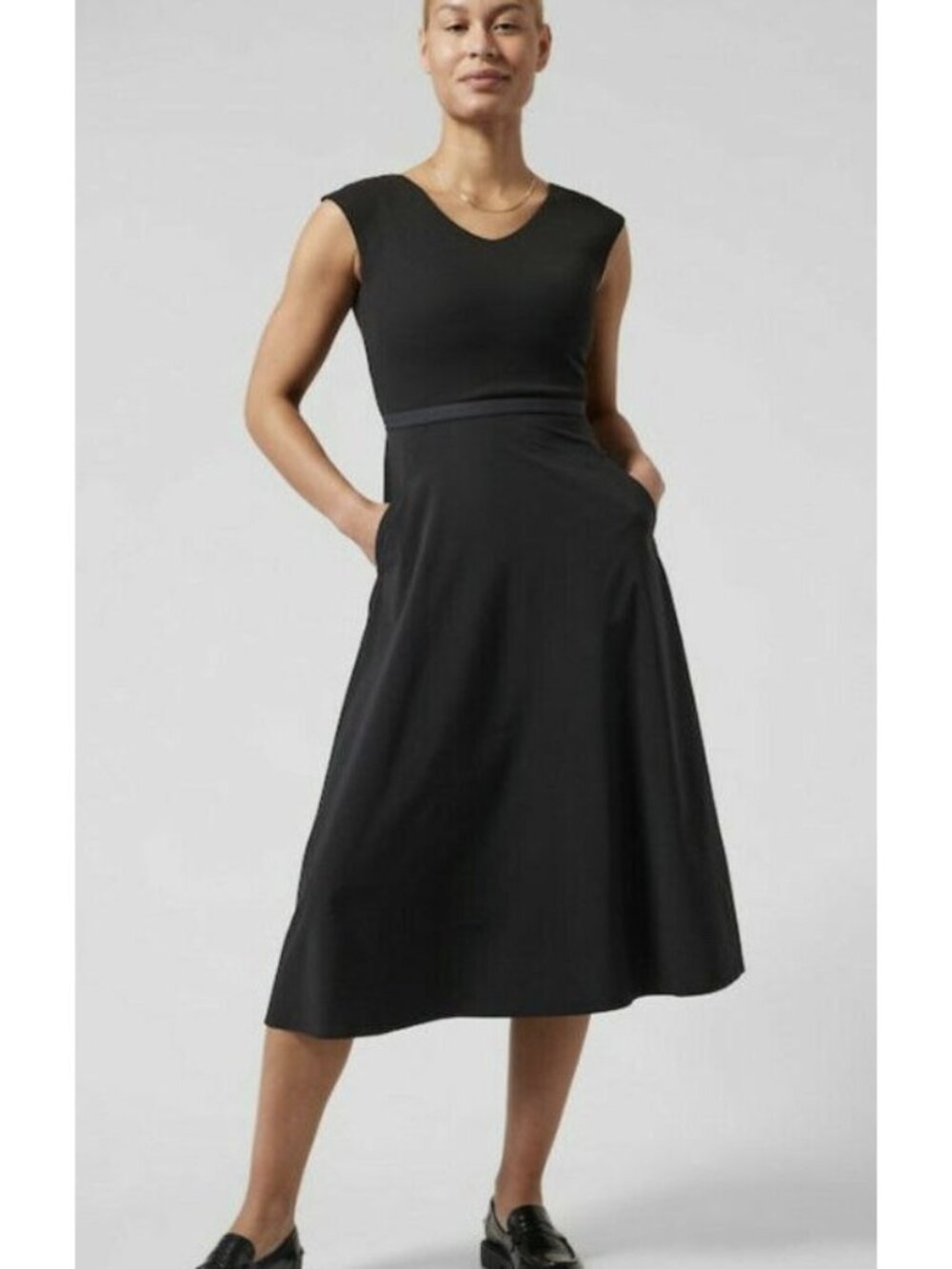 ATHLETA black ryder midi dress size XL